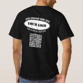 Aangepaste Logo Tekst en QR Code Business T-shirt (Achterkant)