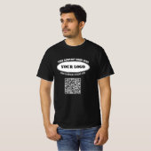 Aangepaste Logo Tekst en QR Code Business T-shirt (Voorkant volledig)