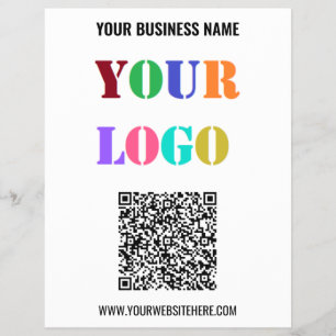 Aangepaste Logo-tekst en QR-code Promo Business Fl Flyer