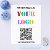 Aangepaste Logo-tekst en QR-code Promo Business Fl Flyer (Enkel)