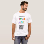 Aangepaste Logo Tekst en QR Code Zakelijk T-shirt (Voorkant volledig)