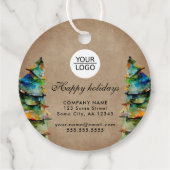 Aangepaste Logo tekst kerstboompromotie toevoegen Bedankjes Labels (Achterkant)