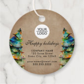 Aangepaste Logo tekst kerstboompromotie toevoegen Bedankjes Labels (Voorkant)