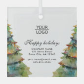 Aangepaste Logo tekst kerstboompromotie toevoegen Glas Ornament (Voorkant)