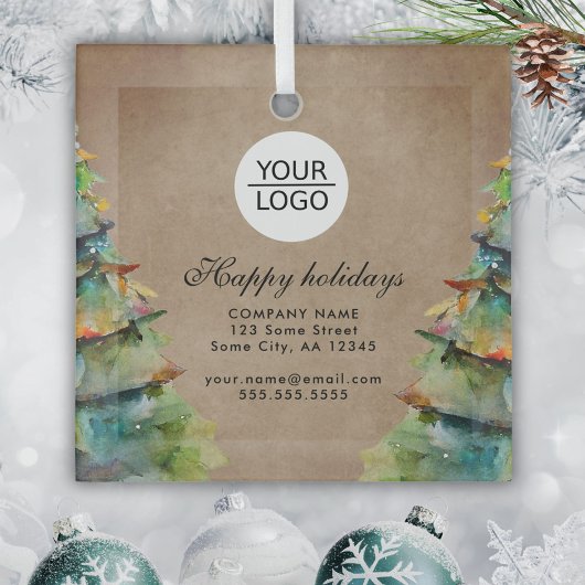 Aangepaste Logo tekst kerstboompromotie toevoegen Glas Ornament