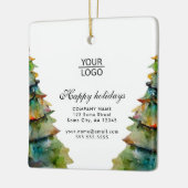 Aangepaste Logo tekst kerstboompromotie toevoegen Keramisch Ornament (Links)