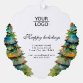 Aangepaste Logo tekst kerstboompromotie toevoegen Ornament Kaart (Achterkant)