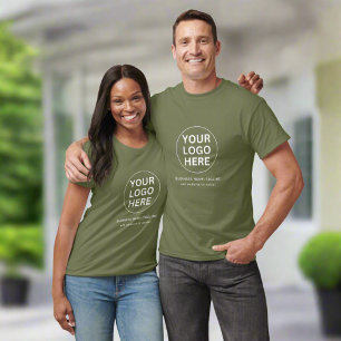 Aangepaste Logo & tekst l Groen Bedrijfsuniform Un T-shirt