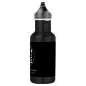 Aangepaste Logo & Tekst l Modern Branded Zwart & W Waterfles (Rechts)