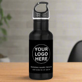 Aangepaste Logo & Tekst l Modern Branded Zwart & W Waterfles