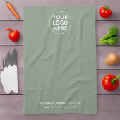 Aangepaste Logo & Tekst L Sage Groen Merk Bedrijf Theedoek