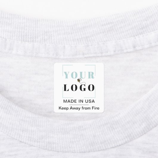 Aangepaste Logo Tekst & Land Vierkante Kleding Kle Labels (Aangebracht)