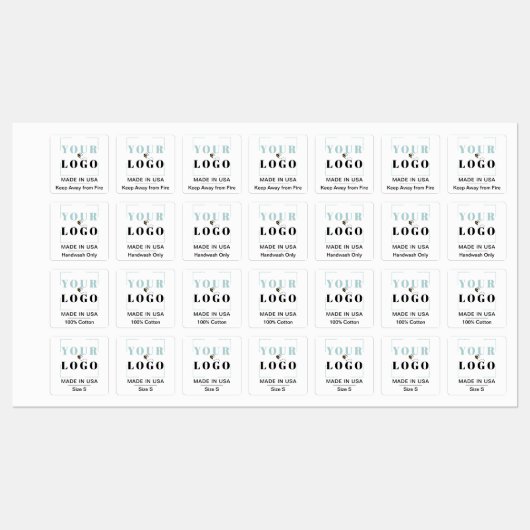 Aangepaste Logo Tekst & Land Vierkante Kleding Kle Labels (Vel)