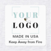 Aangepaste Logo Tekst & Land Vierkante Kleding Kle Labels (Design 1)