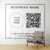 Aangepaste Logo-tekst QR-code Event Seminar Achter Wandkleed (In Situ (horizontaal))