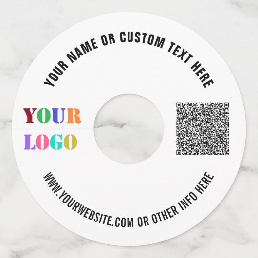 Aangepaste Logo Tekst QR Code Wijnglas Label Sjabl (Voorkant)