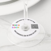 Aangepaste Logo Tekst QR Code Wijnglas Label Sjabl (Dichtbij)