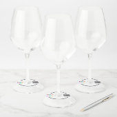 Aangepaste Logo Tekst QR Code Wijnglas Label Sjabl (Set)