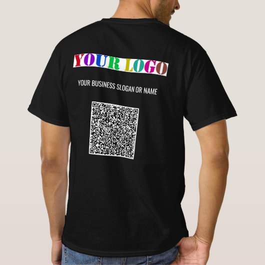 Aangepaste Logo Tekst QR Code Zakelijk T-shirt Sja (Achterkant)