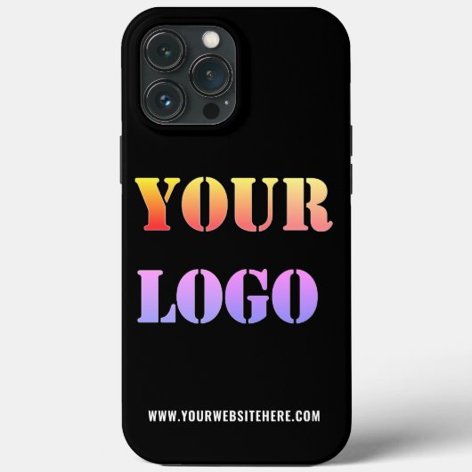 Aangepaste Logo Tekst Zakelijke iPhone Case Kies K (Achterkant)