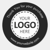 Aangepaste Logo / Tekst Zwart Ronde Stickers Blad (Voorkant)