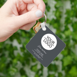 Aangepaste Logo tekstpromotie Anthracite Grey toev Sleutelhanger
