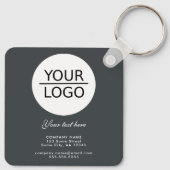Aangepaste Logo tekstpromotie Anthracite Grey toev Sleutelhanger (Achterkant)
