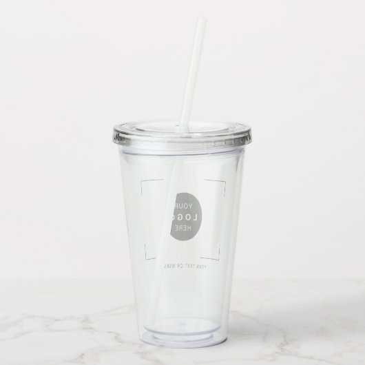 Aangepaste logo-tekstzaken acryl drinkbeker (Achterkant)