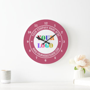 Aangepaste Logo Text Business Gift Clock Kleuren k Grote Klok