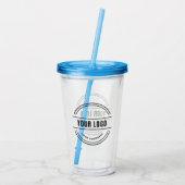 Aangepaste Logo-trommel met stro Geen minimum Acryl Drinkbeker (Achterkant)