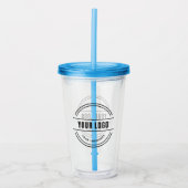 Aangepaste Logo-trommel met stro Geen minimum Acryl Drinkbeker (Voorkant)