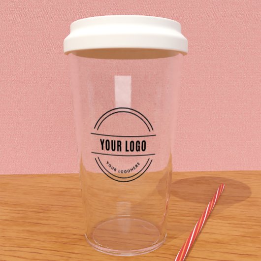 Aangepaste Logo-trommel met stro Geen minimum Acryl Drinkbeker