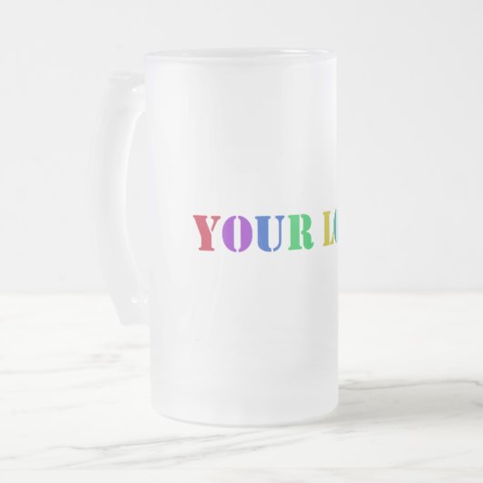 Aangepaste Logo Uw bedrijf Frosted Glass Beer Mok (Voorkant links)