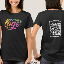 Aangepaste Logo Voor & Achterkant QR Code Moderne T-shirt