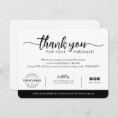Aangepaste Logo voor bedrijven Bedankt voor aankoo Kaart (Voorkant / Achterkant)