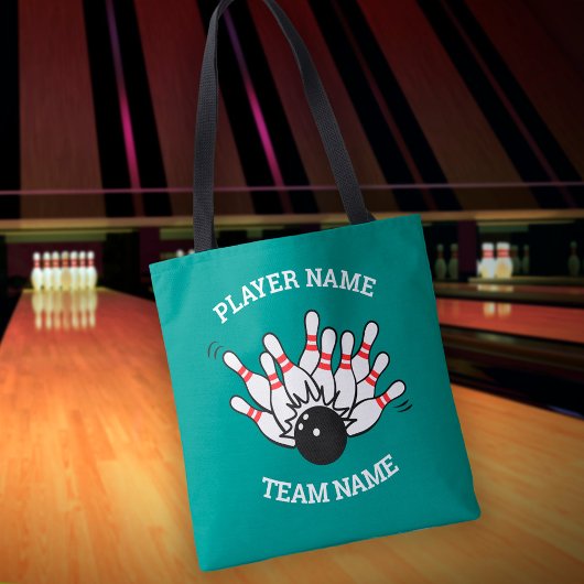 Aangepaste Logo voor Bowling-team met naam van spe Draagtas