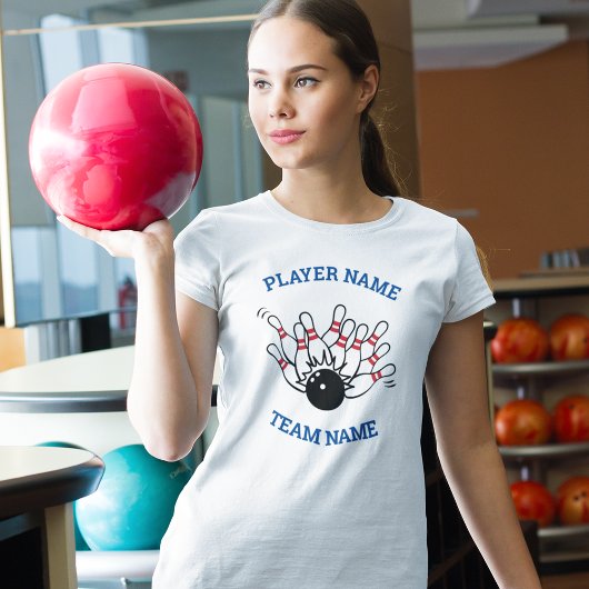 Aangepaste Logo voor Bowling-team met naam van spe T-shirt