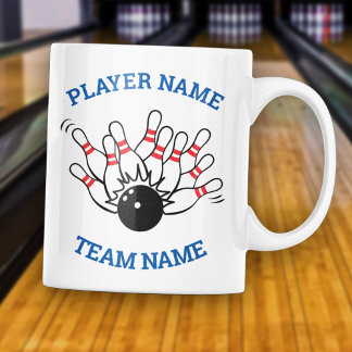 Aangepaste Logo voor Bowling-team met naam van spe Tweekleurige Koffiemok