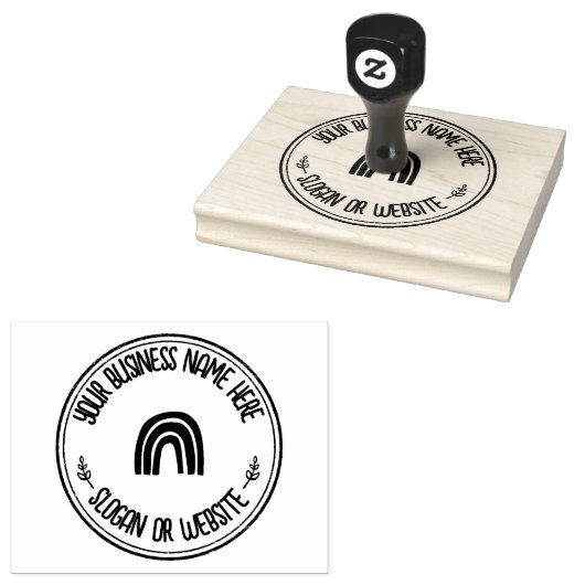 Aangepaste Logo voor grote persoonlijke boho-regen Rubberstempel (Gestempeld)