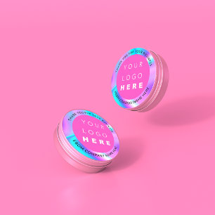 Aangepaste Logo voor holograaf Eenvoudig roze beda Ronde Sticker
