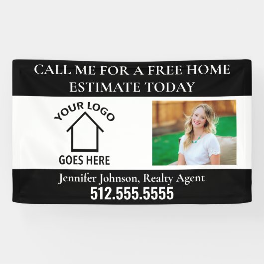 Aangepaste Logo voor onroerend goed Company Realto Spandoek (Horizontaal)