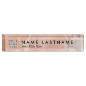 Aangepaste Logo voor peach marble Naambordje (Voorkant)