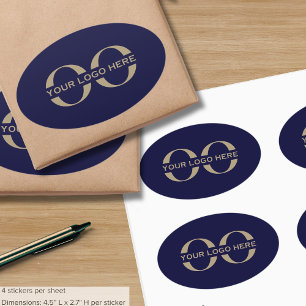 Aangepaste Logo voor speciale acties voor bedrijve Ovale Sticker