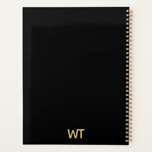 Aangepaste Logo voor zwarte Initialen Planner (Achterkant)