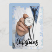 Aangepaste Logo Vrolijk Kerstfeest Medische Stetho Feestdagenkaart (Voorkant / Achterkant)