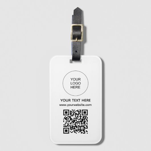 Aangepaste Logo Website Adres QR Code Scan Barcode Bagagelabel (Voorkant (verticaal))