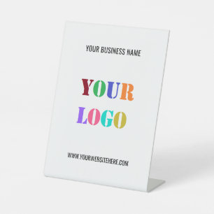 Aangepaste Logo Website Naam Bedrijf Pedestal Sign Reclamebord Met Voetstuk