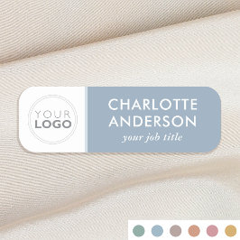Aangepaste Logo werknemer Functie Titel Dusty Blue Naamplaatje