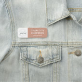 Aangepaste Logo Werknemer Functie Titel Terracotta Naamplaatje (In situ)