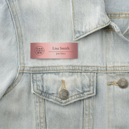 Aangepaste Logo werknemer ID Blush roze naamtag Naamplaatje (In situ)